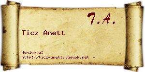 Ticz Anett névjegykártya